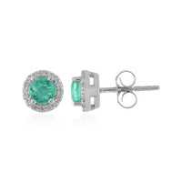 Boucles d'oreilles en argent et Emeraude de Russie