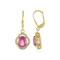 Boucles d'oreilles en argent et Fluorite rose du Mexique