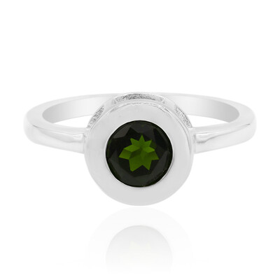 Bague en argent et Diopside de Russie