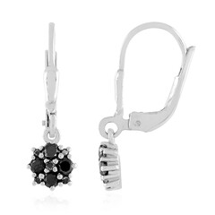 Boucles d'oreilles en argent et Diamant noir