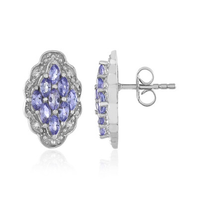 Boucles d'oreilles en argent et Tanzanite