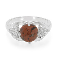 Bague en argent et Obsidienne acajou