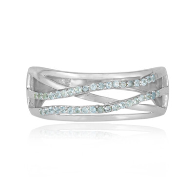 Bague en argent et Topaze bleu Suisse