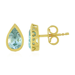 Boucles d'oreilles en argent et Topaze bleu ciel