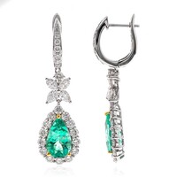 Boucles d'oreilles en or et Emeraude de Colombie (CIRARI)