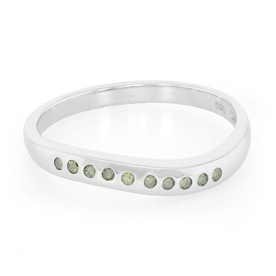 Bague en argent et Diamant vert émeraude