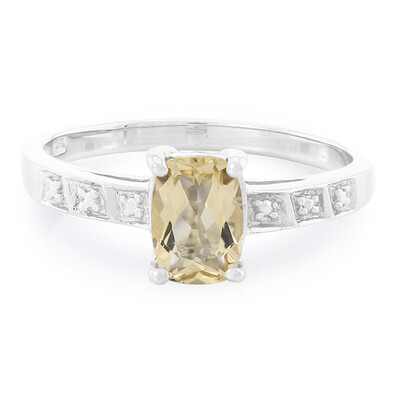 Bague en argent et Quartz champagne
