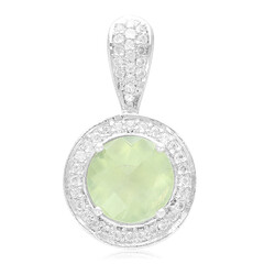 Pendentif en argent et Préhnite