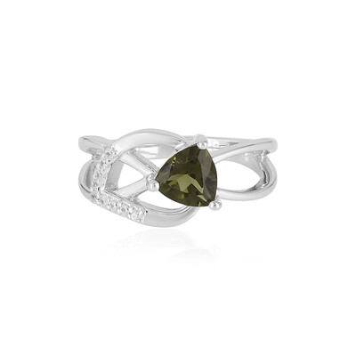 Bague en argent et Moldavite
