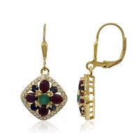 Boucles d'oreilles en argent et Rubis