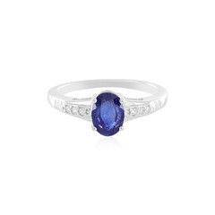 Bague en argent et Saphir bleu de Madagascar