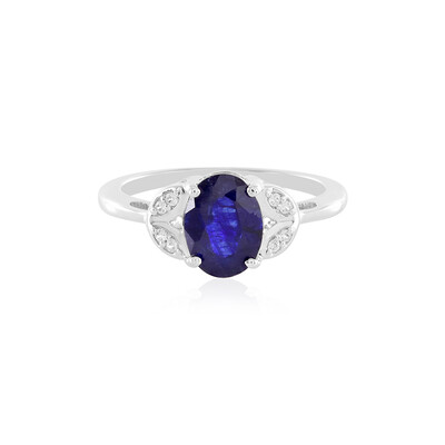 Bague en argent et Saphir bleu de Madagascar