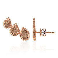 Boucles d'oreilles en or et Diamant rose de France SI1 d'Argyle 