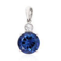 Pendentif en argent et Topaze bleu roi