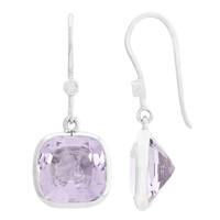 Boucles d'oreilles en argent et Améthyste Rose de France