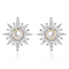 Boucles d'oreilles en argent et Perle de culture d'eau douce (Dallas Prince Designs)