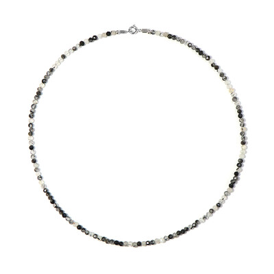 Collier en argent et Quartz rutile noir