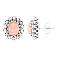 Boucles d'oreilles en argent et Rhodochrosite