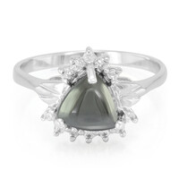 Bague en argent et Hématite noire