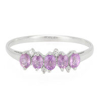 Bague en argent et Saphir pourpre de Ceylan non chauffé