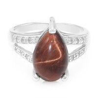 Bague en argent et Œil-de-tigre rouge