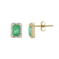 Boucles d'oreilles en or et Emeraude d'Ethiopie
