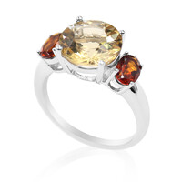 Bague en argent et Labradorite dorée