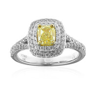 Bague en platine et Diamant SI2 jaune (CIRARI)