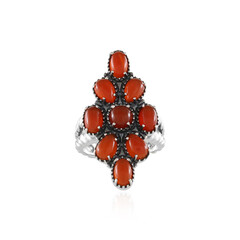 Bague en argent et Onyx rouge (Desert Chic)