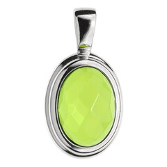 Pendentif en argent et Ambre verte de Colombie