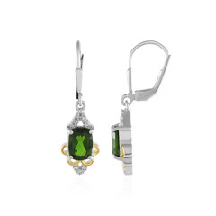 Boucles d'oreilles en argent et Diopside de Russie