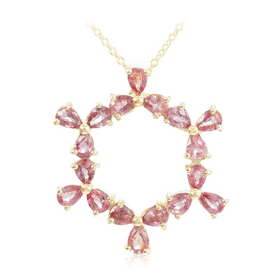 Collier en or et Saphir Padparadscha non chauffé (AMAYANI)
