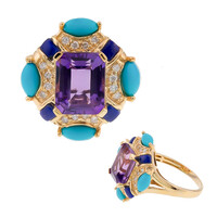 Bague en or et Améthyste