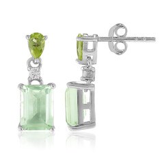 Boucles d'oreilles en argent et Améthyste verte