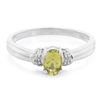 Bague en argent et Chrysobéryl du Brésil