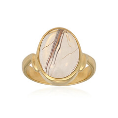 Bague en argent et Quartz rutile (Cheveux de Vénus) (Bali Barong)