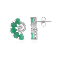 Boucles d'oreilles en argent et Emeraude de Socoto