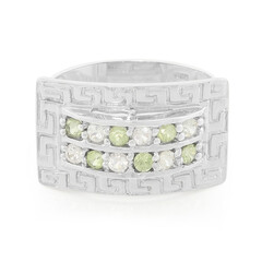Bague en argent et Saphir vert