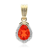 Pendentif en or et Opale de feu mexicaine AAA