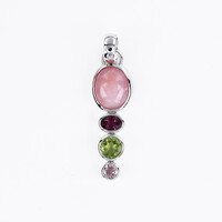 Pendentif en argent et Opale rose des Andes