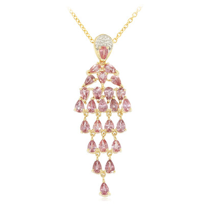 Collier en or et Saphir Padparadscha non chauffé (AMAYANI)