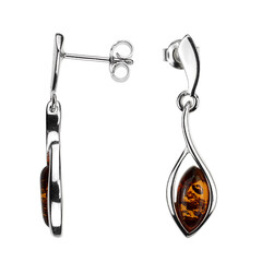 Boucles d'oreilles en argent et Ambre baltique
