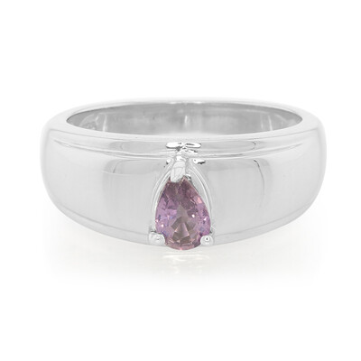 Bague en argent et Saphir pourpre de Ceylan non chauffé