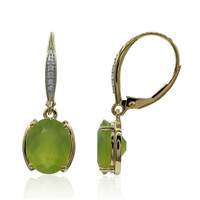 Boucles d'oreilles en or et Opale verte du Brésil (Tenner Diniz)