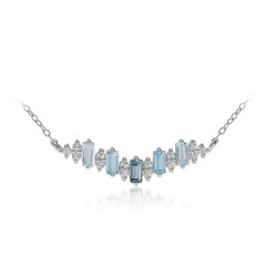 Collier en argent et Topaze bleu de Londres