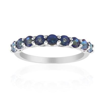 Bague en argent et Quartz mystique bleu