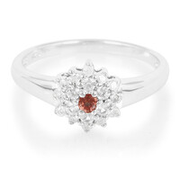 Bague en argent et Saphir orange