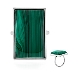 Bague en argent et Malachite