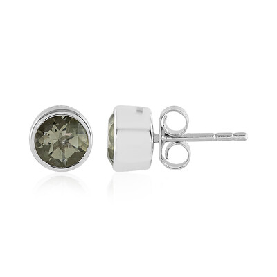 Boucles d'oreilles en argent et Améthyste verte