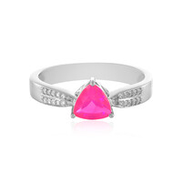 Bague en argent et Opale rose d'Éthiopie